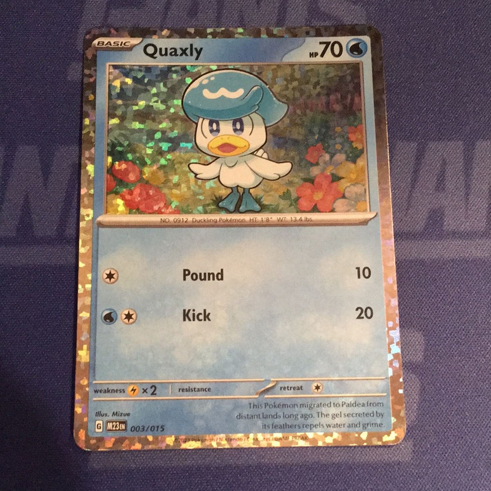 Quaxly Pokémon card (hologram)